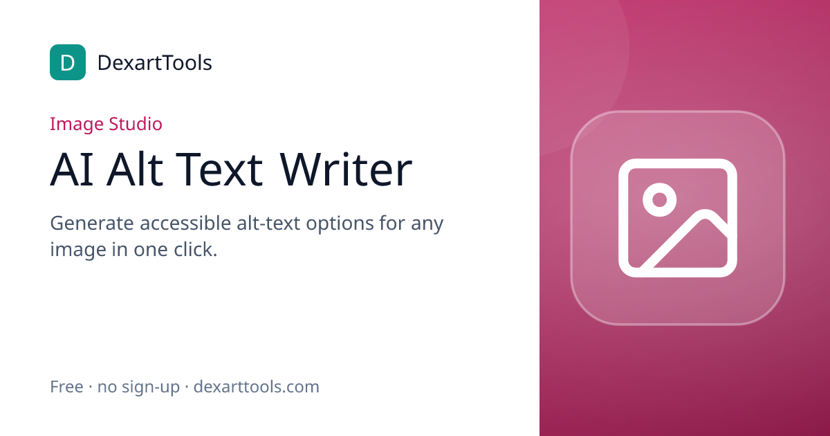 AI Alt Text Writer: Generate accessible alt-text options for any image in one click.
