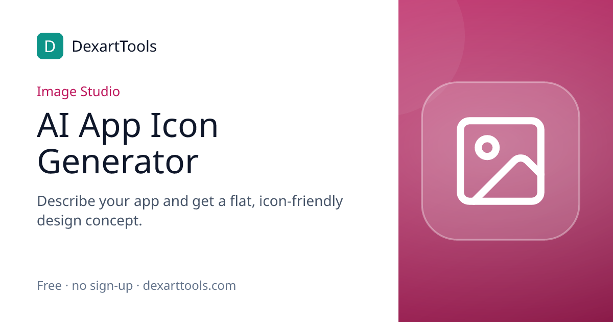 AI App Icon Generator: Describe your app and get a flat, icon-friendly design concept.