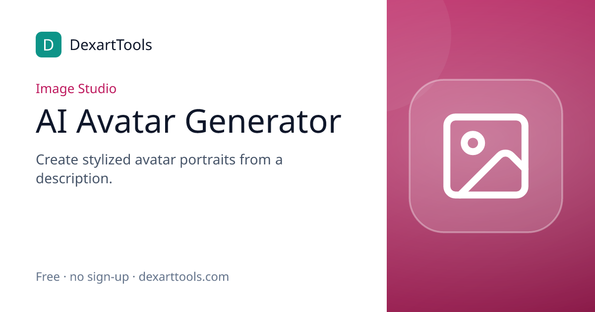 AI Avatar Generator: Create stylized avatar portraits from a description.