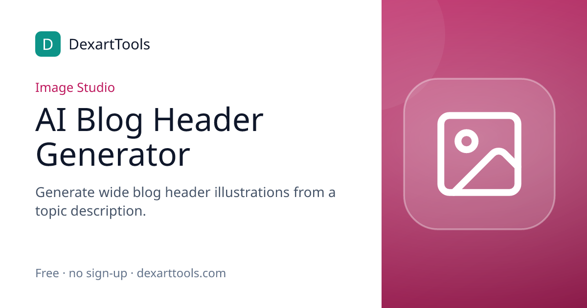 AI Blog Header Generator: Generate wide blog header illustrations from a topic description.