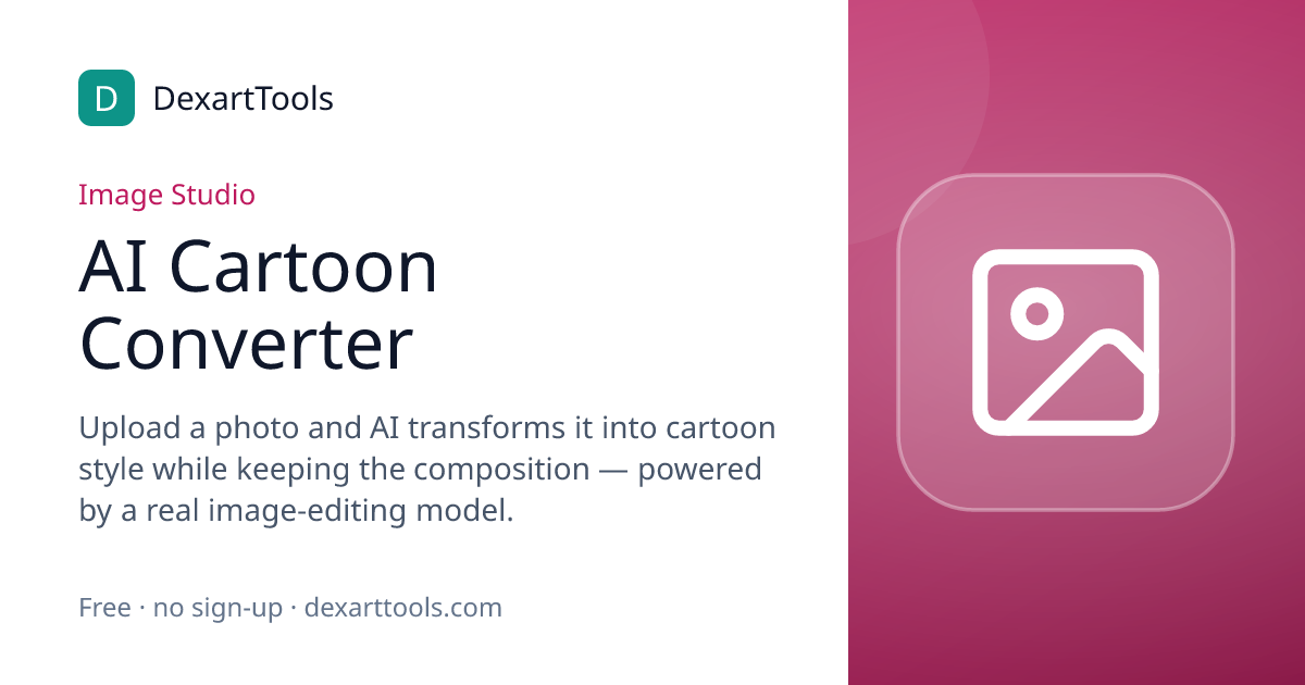 AI Cartoon Converter: Upload a photo and AI transforms it into cartoon style while keeping the composition — powered by a real image-editing model.