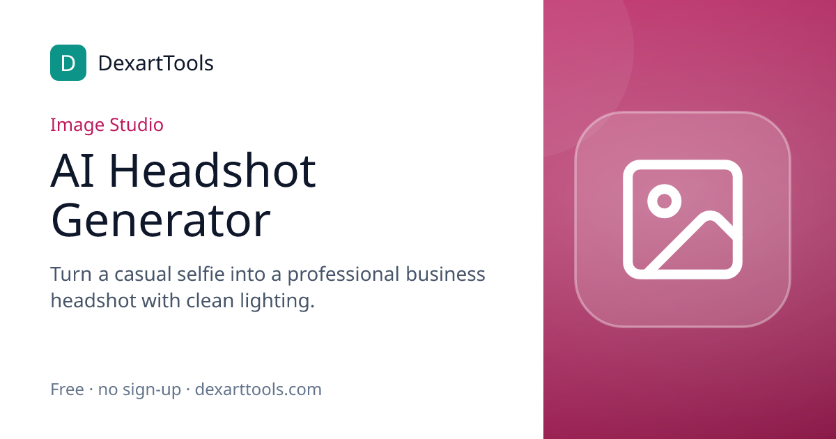 AI Headshot Generator: Turn a casual selfie into a professional business headshot with clean lighting.