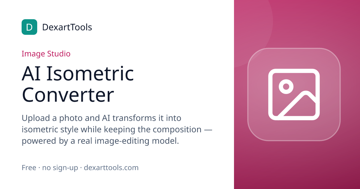 AI Isometric Converter: Upload a photo and AI transforms it into isometric style while keeping the composition — powered by a real image-editing model.