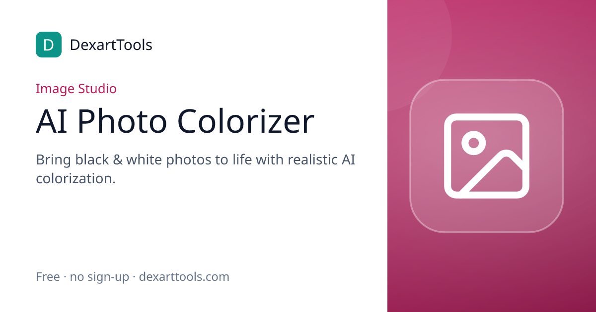 AI Photo Colorizer: Bring black & white photos to life with realistic AI colorization.