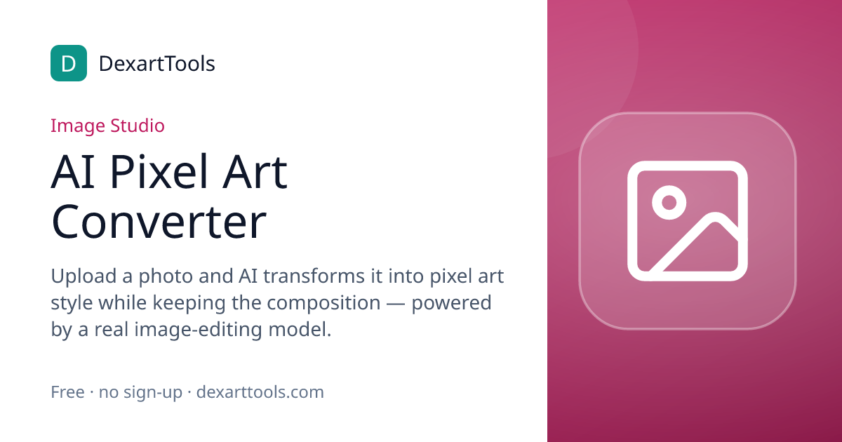 AI Pixel Art Converter: Upload a photo and AI transforms it into pixel art style while keeping the composition — powered by a real image-editing model.