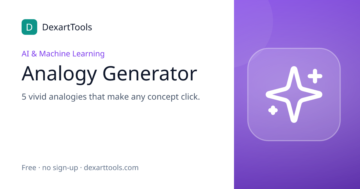 Analogy Generator: 5 vivid analogies that make any concept click.