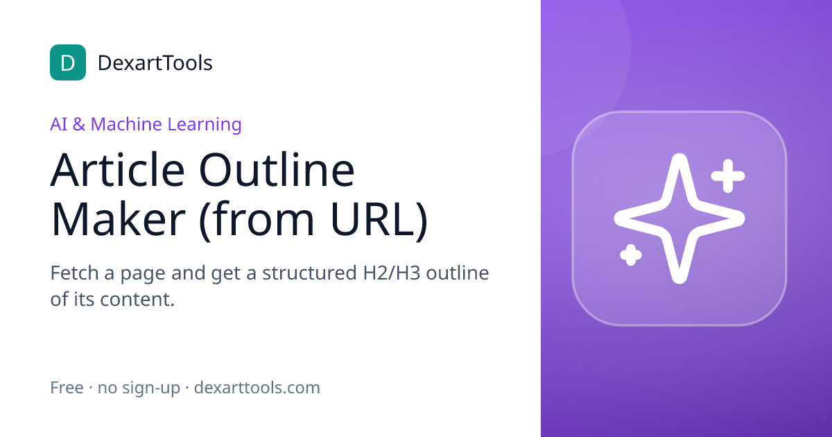 Article Outline Maker (from URL): Fetch a page and get a structured H2/H3 outline of its content.