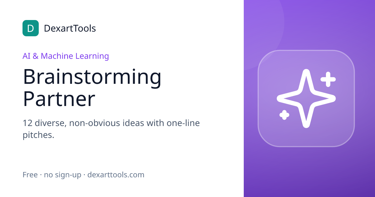 Brainstorming Partner: 12 diverse, non-obvious ideas with one-line pitches.