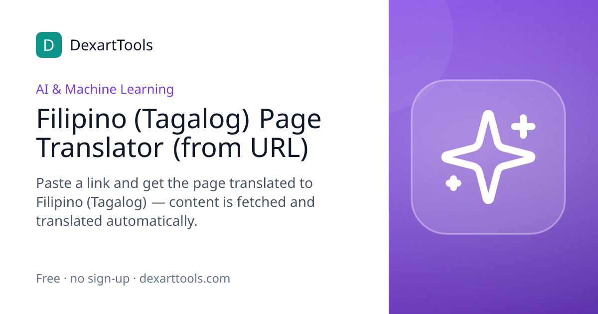 Filipino (Tagalog) Page Translator (from URL): Paste a link and get the page translated to Filipino (Tagalog) — content is fetched and translated automatically.