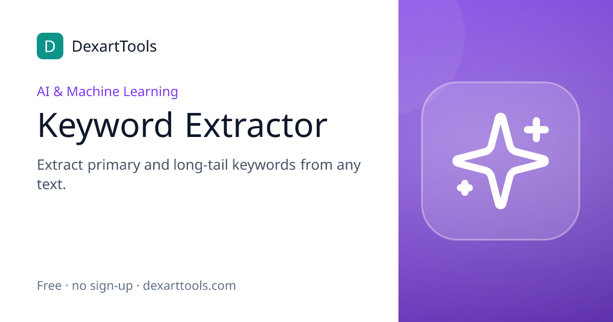 Keyword Extractor: Extract primary and long-tail keywords from any text.
