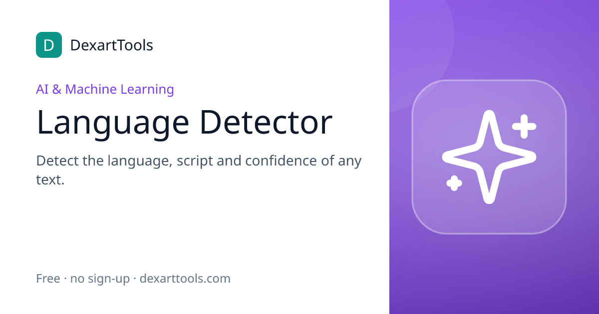 Language Detector: Detect the language, script and confidence of any text.