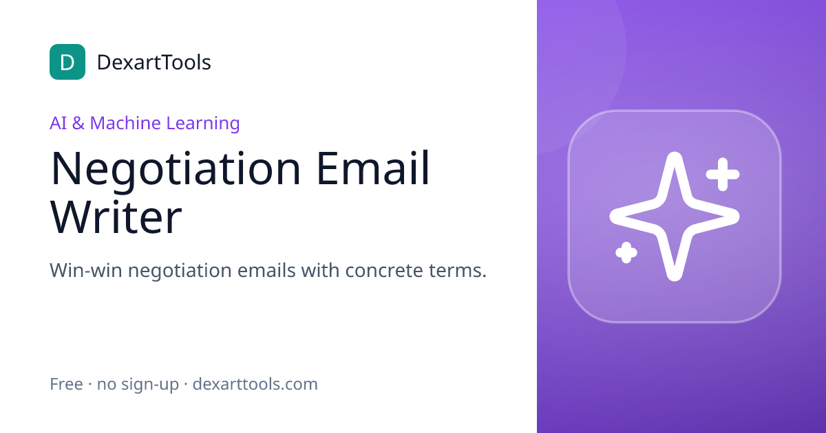 Negotiation Email Writer: Win-win negotiation emails with concrete terms.