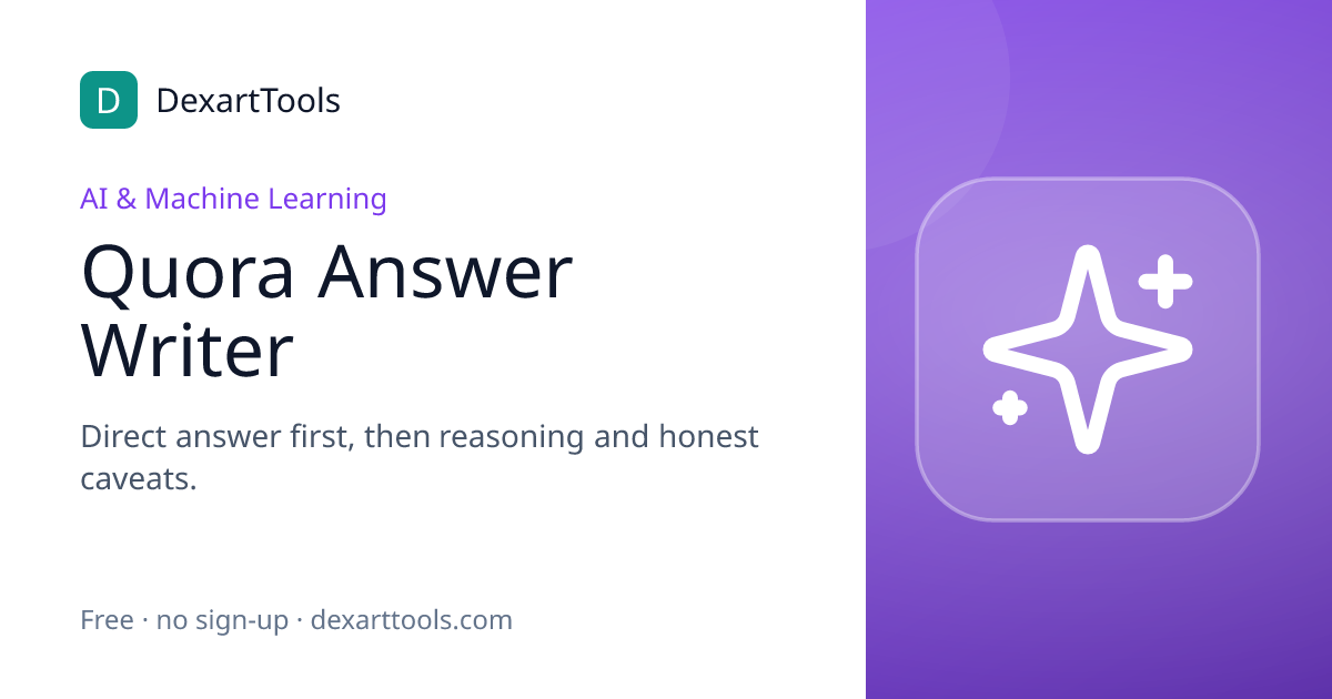 Quora Answer Writer: Direct answer first, then reasoning and honest caveats.