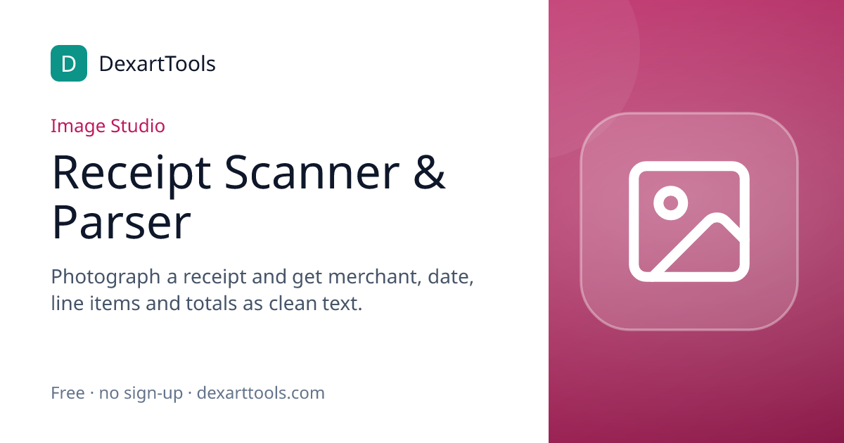 Receipt Scanner & Parser: Photograph a receipt and get merchant, date, line items and totals as clean text.