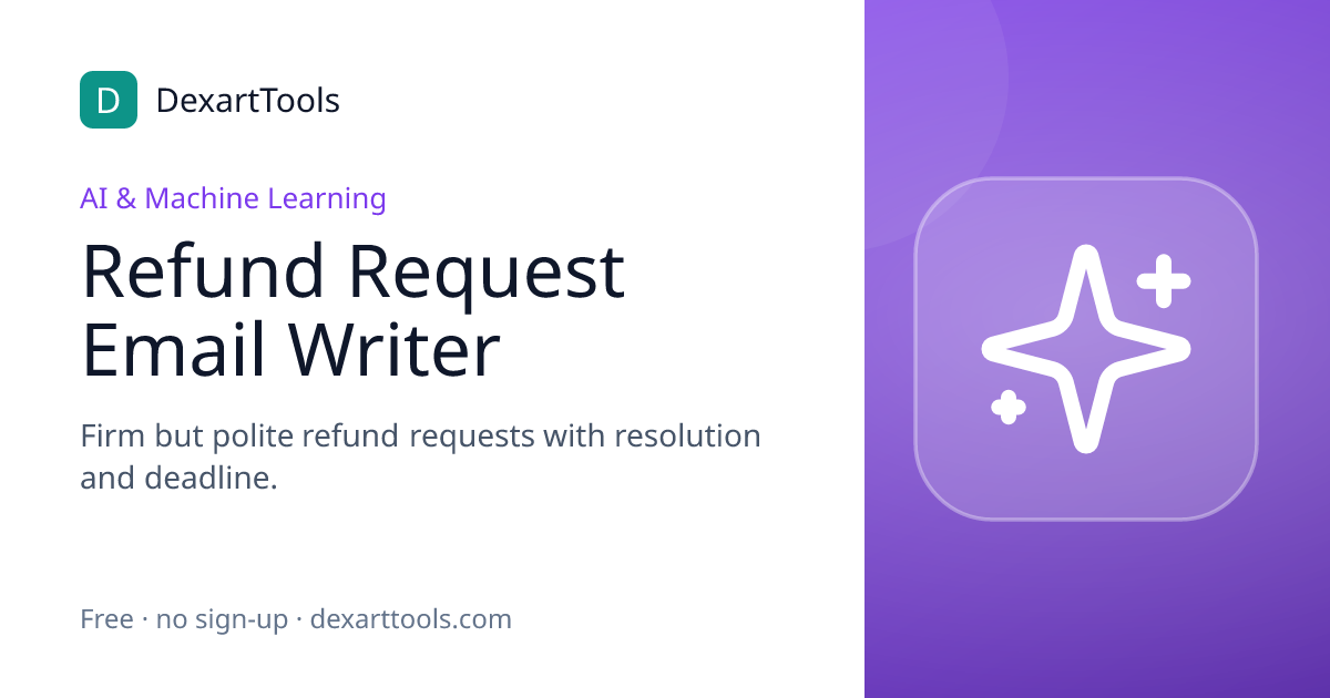 Refund Request Email Writer: Firm but polite refund requests with resolution and deadline.