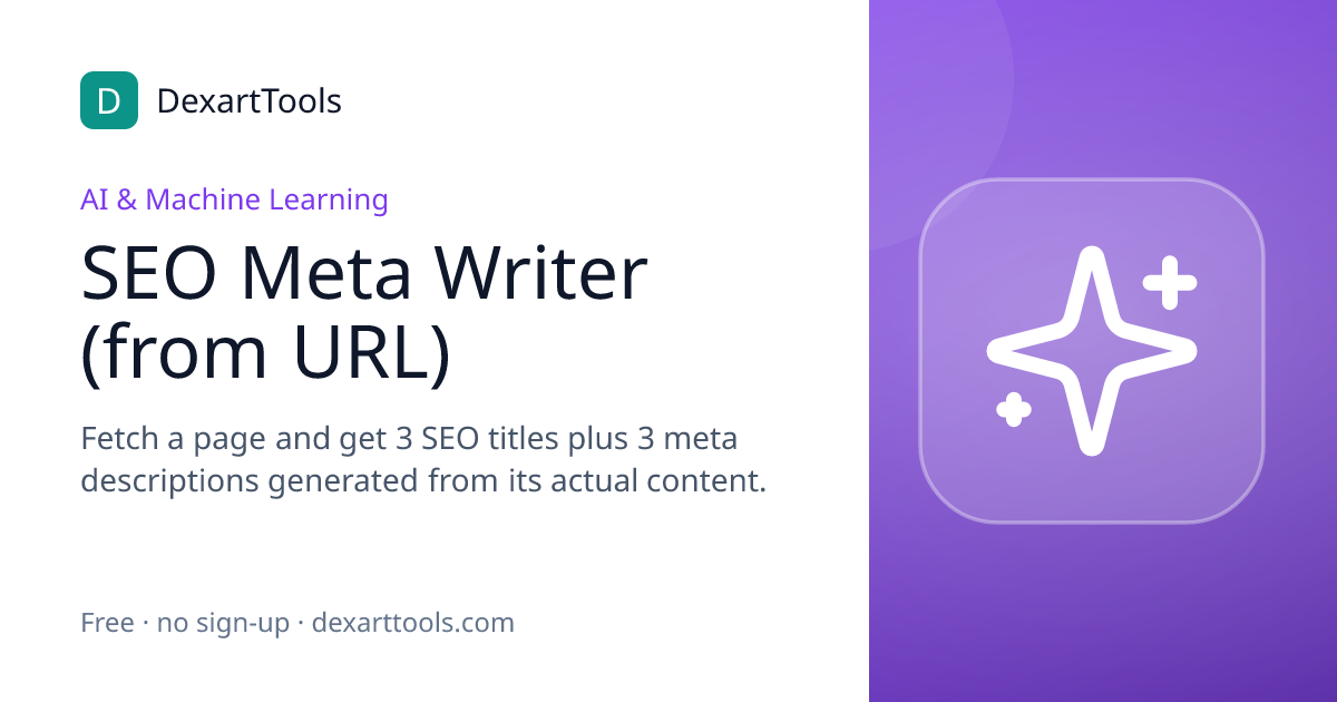 SEO Meta Writer (from URL): Fetch a page and get 3 SEO titles plus 3 meta descriptions generated from its actual content.