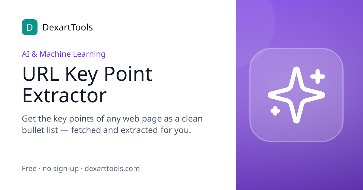 URL Key Point Extractor: Get the key points of any web page as a clean bullet list — fetched and extracted for you.